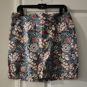 Loft Floral Mini Skirt Size 12